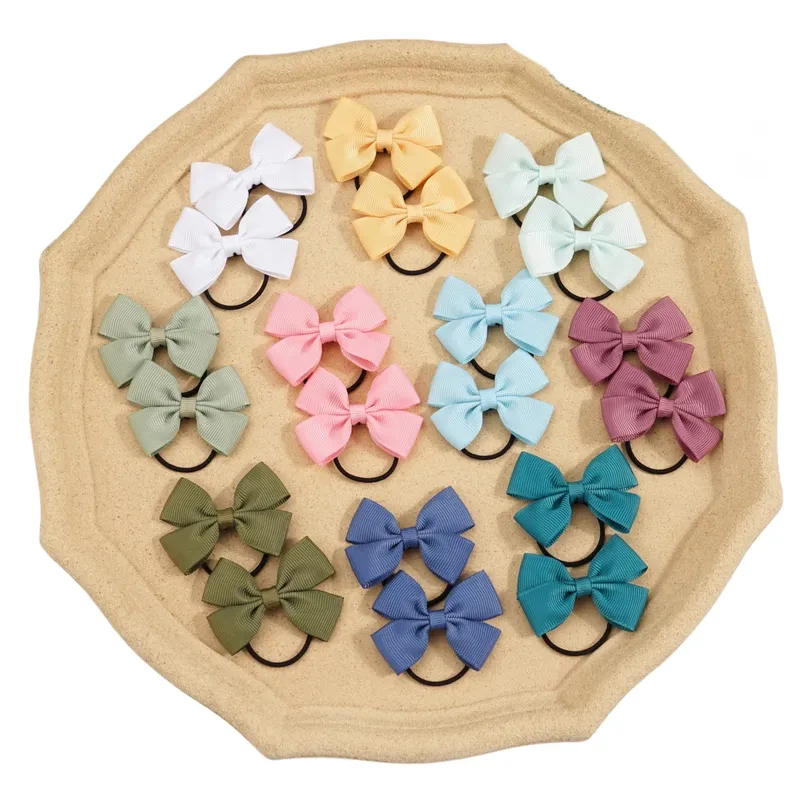 20/40/50 Stück 2 Zoll Grosgrain-Band Haarschleifen Elastische Haargummis Haarbänder Haaraccessoires für Babymädchen und Kleinkinder