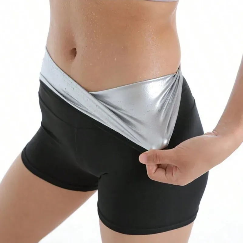 Frauen Sauna Schweiß Hosen Thermo Fett Kontrolle Legging Body Shaper Fitness Stretch Steuer Höschen Taille Dünne Shorts