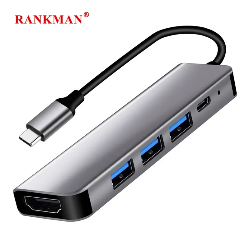 USB C Hub auf 4K HDMI-kompatible USB 3.0 2.0 Typ C PD Ladestation für MacBook iPad Samsung S10 Dex TV Maus Tastatur U Disk