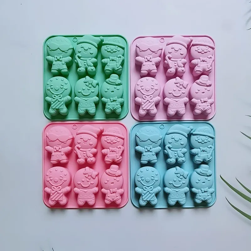 Weihnachten Lebkuchenmann Süßigkeiten Form Silikon Form Cookie Schokolade Backen Kuchen Form DIY Weihnachten Atmosphäre Duftkerze