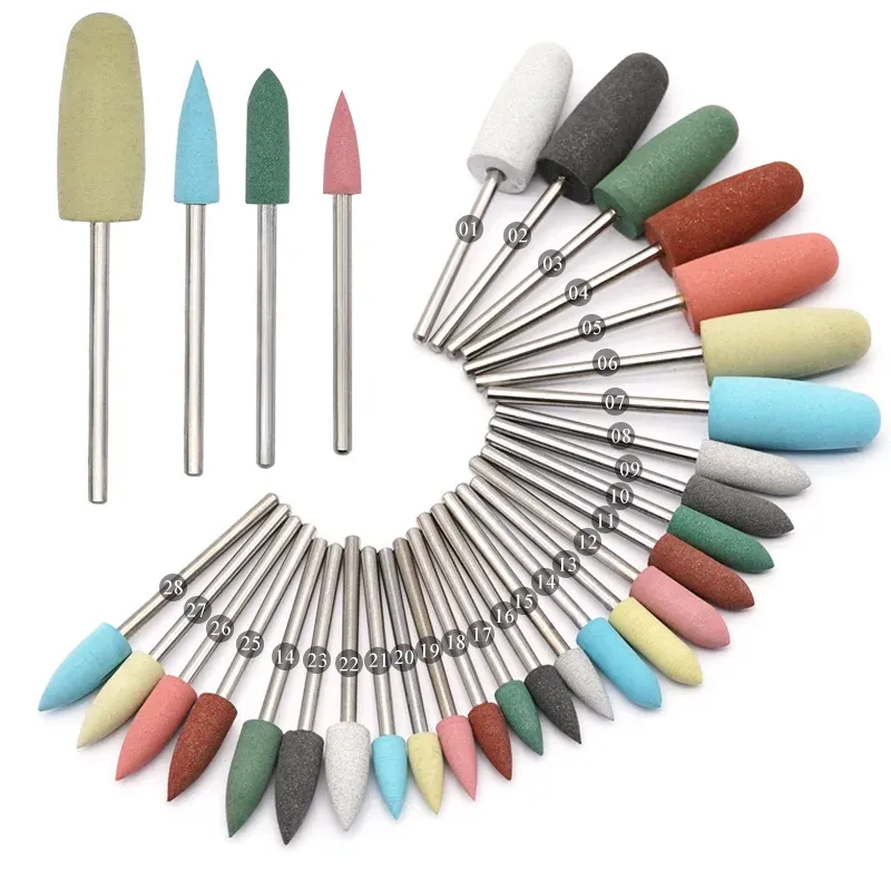 Dental Silikon Gummi Polierer Bohrer Schleifen Köpfe 2,35mm HP Schaft Bohrer Rotary Zahnarzt Werkzeug Dental Labor Instrument