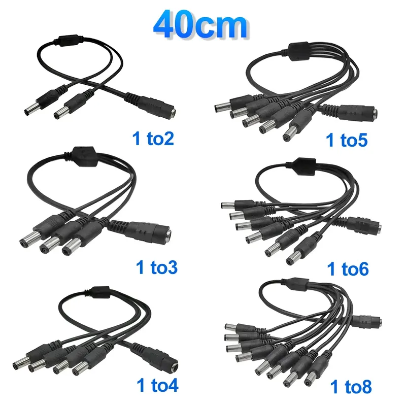 5,5*2,1mm 1 bis 2/3/4/5/6/8 Weg DC Power Splitter Kabel 5V 12V Power Adapter Stecker Kabel Für LED Streifen Lichter CCTV Kamera