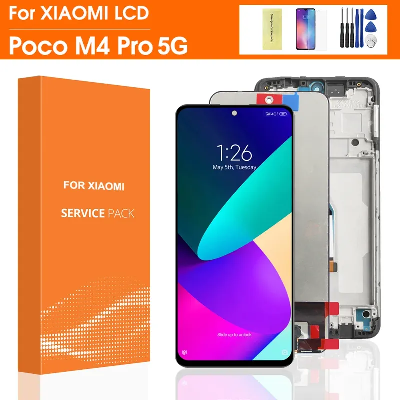 6.6 ''für xiaomi poco m4 pro 5g lcd display touchscreen digitalis ierer rahmen baugruppe für xiaomi poco m4pro 21091116ag lcd
