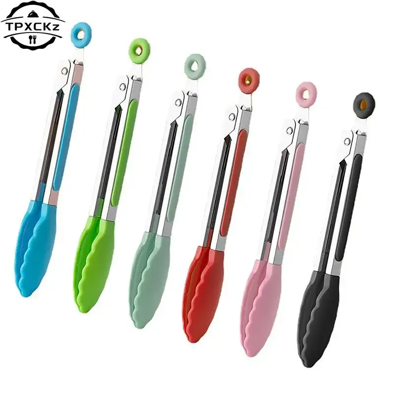 Silikon Grill Grill zange Küche Kochen Salat brot Servier zange Antihaft-Grill clip Klemme Edelstahl Werkzeuge Gadgets