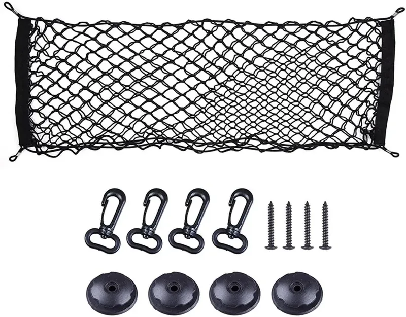 Auto Mesh Elastische Nylon Hinten Zurück Cargo Trunk Lagerung Organizer Doppel Schicht Gepäck Net Auto Zurück Hinten Mesh Sitz Auto Zubehör