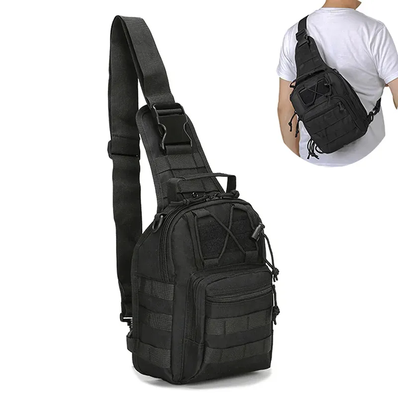 Männer Kreuz körper Sling Rucksack Schulter Brust Tasche Reise Outdoor Sport Klettern Taktische Militärische Nylon Männliche Seite Umhängetasche