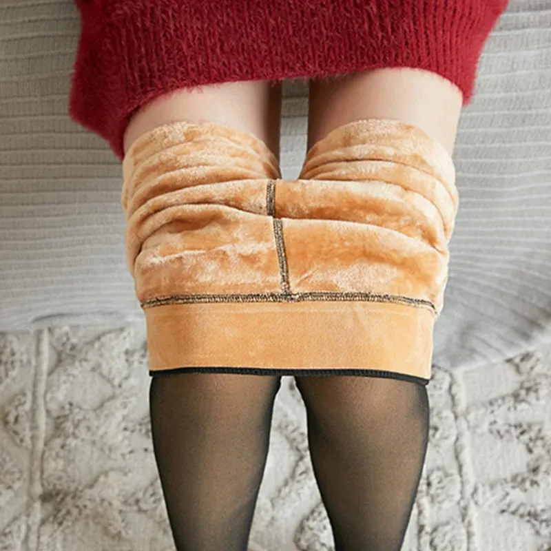 Thermische Strümpfe Frau Fleece Strumpfhosen Sexy Winter Warme Strumpfhosen Transluzente Dünne Verdicken Strumpfhosen Elastische Samt Strumpfhosen Weibliche