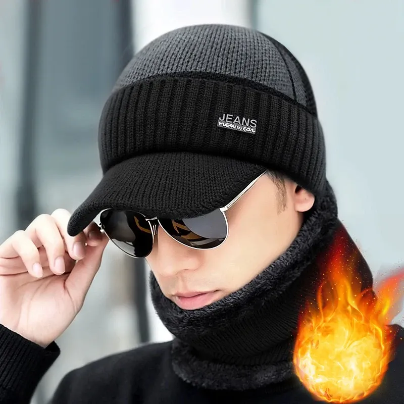 Neue Acryl-Woll mütze für Winter und ältere Fleece dicke Strick mütze Outdoor-Kälteschutz und Wärme