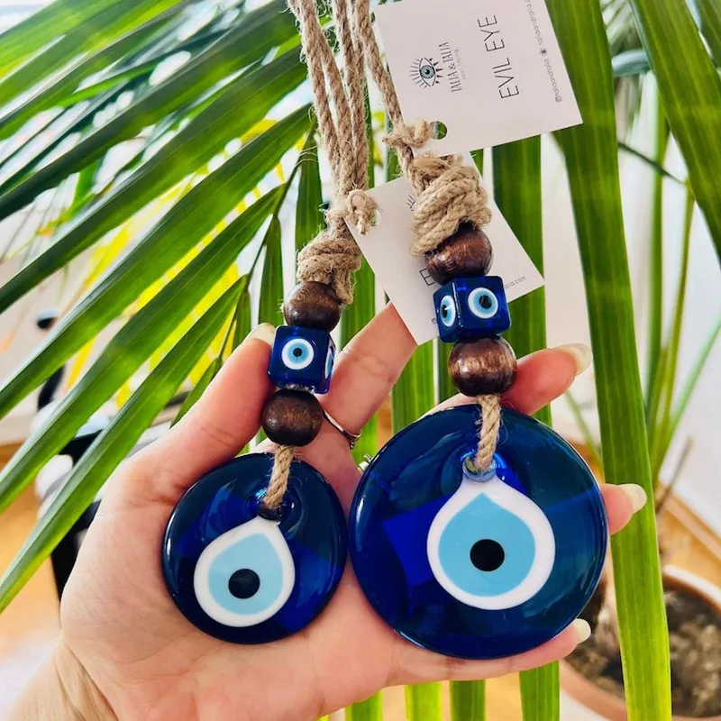 Evil Eye Wandbehang Nazar Haus Schutz Makramee Dekor Rückspiegel Anhänger Lucky Eye Glas Evil Eye Geschenke Türkische Augen