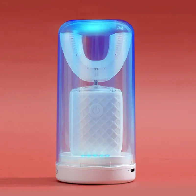 360-Grad-intelligente automatische elektrische Zahnbürste U-Typ für Erwachsene Kinder Smart Sonic Zahnbürste USB-Aufladung Zahnaufhellung