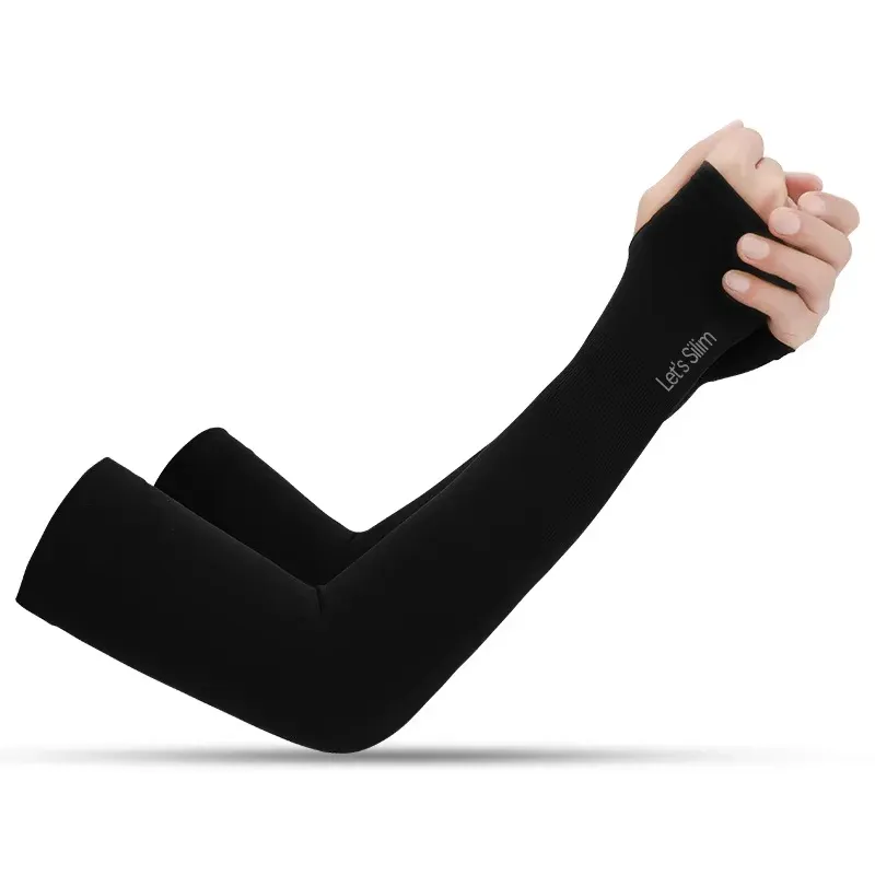 Anti-UV-Armabdeckungen für Männer und Frauen, Radfahren, fingerlose Handschuhe, Sommer, Sport, Eisseide, cooler Schal, Seide, elastische Armabdeckungen, Fahren