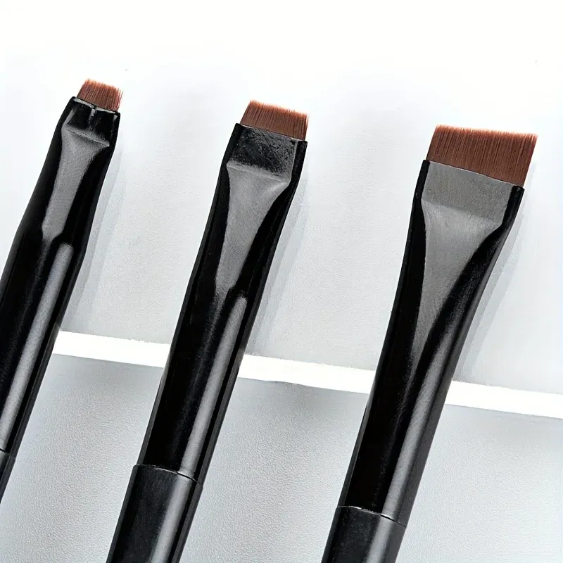 3-teiliges Make-up-Pinsel-Set, Klingen-Eyeliner-Pinsel, feiner schräger Kopf, Augenbrauenpinsel, Umriss-Eyeliner, ultradünner Lidschattenpinsel, Make-up-B