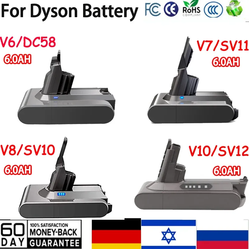 21,6 V Für Dyson Batterie V6 V7 V8 V10 SV09 SV11 SV10 SV12 DC59 Absolute Fluffy Animal Pro Staubsauger wiederaufladbare Batterien