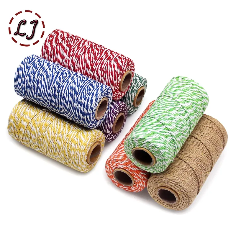 100 m/Rolle Baumwollschnur, Bäckerschnur, bunt, Baumwolle, Basteln, Schnur, Makramee-Schnur, Schnur, DIY, Heimtextilien, Geschenkverpackung, Hochzeitsdekoration