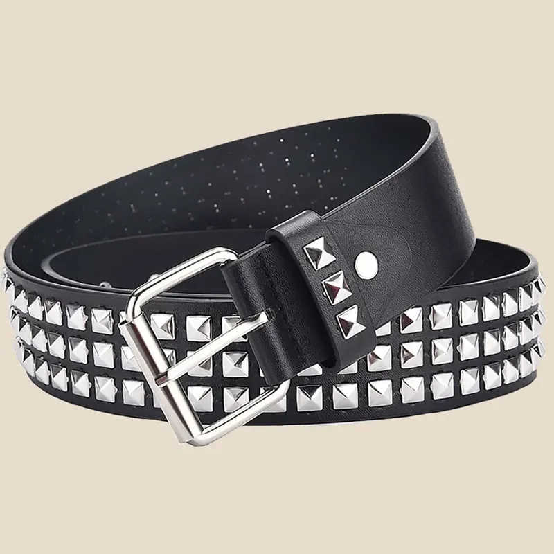 Mode Neue Quadratische Perle Niet Gürtel Metall Pyramide Gürtel Männer und Frauen Punk Hardware Jeans Gürtel Y2K Gürtel Designer Gürtel frauen Gürtel