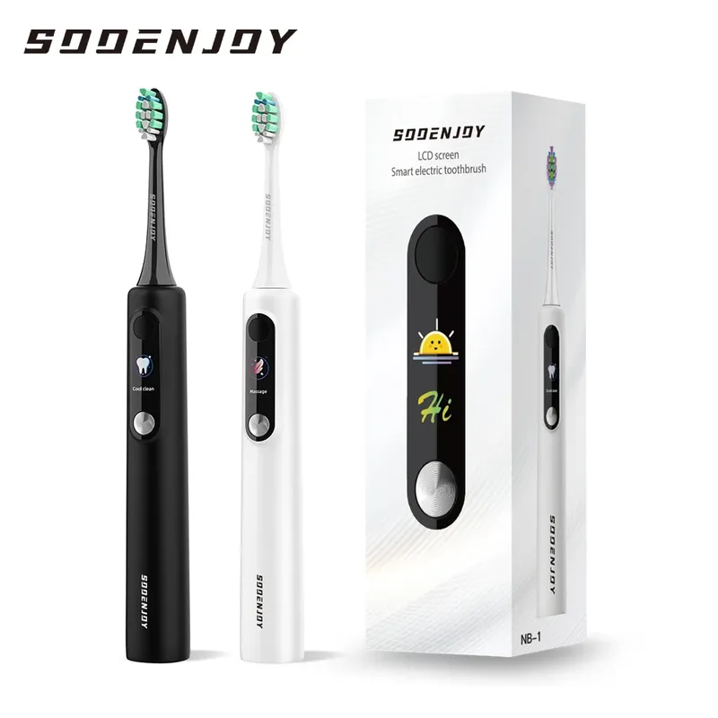 SOOENJOY Sonic Elektrische Zahnbürste Smart LCD Bildschirm Sonic Zahnbürste DIY Modus Automatische Reiniger Erwachsene NB-1 Teethbursh