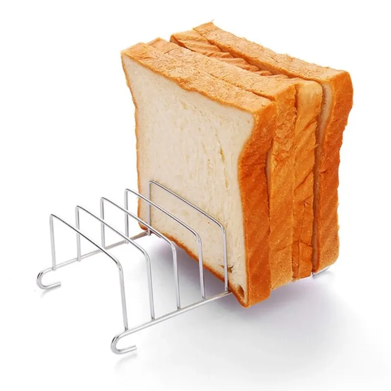 Toast- und Brotständer aus Edelstahl, 8 Fächer, rechteckiges Lebensmittel-Display-Werkzeug für Heißluftfritteusen-Zubehör