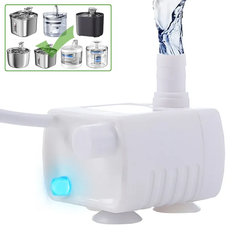 Wasserpumpe LED-Licht Haustier Katze Wasserbrunnen Zubehör Ersatz Katzen Wasserspender Filterelement Anti-Trockenkochen Wasserpumpe