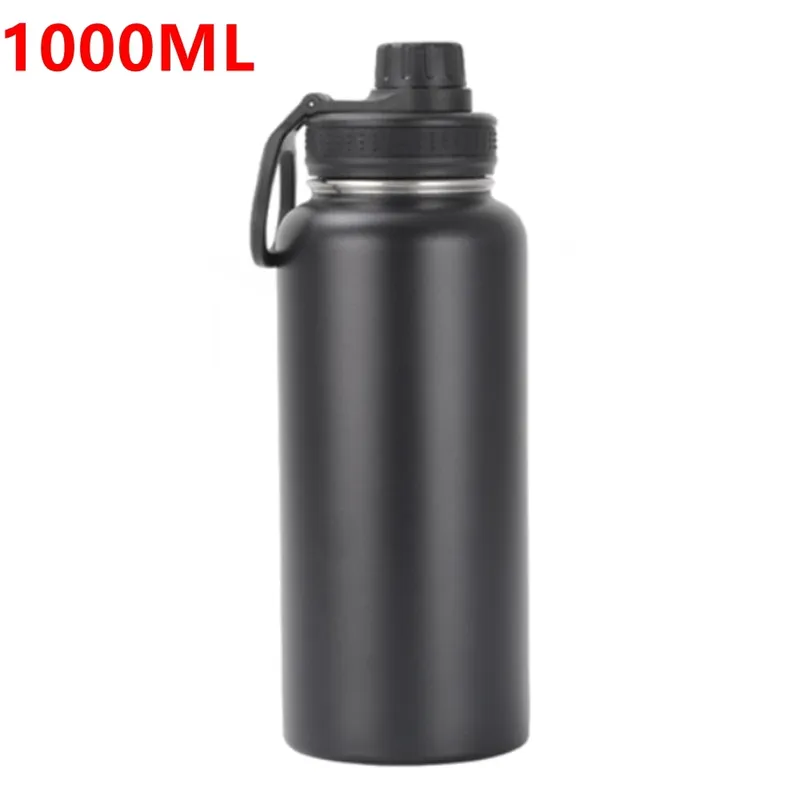 1000 ml Edelstahl Thermosflasche Große Kapazität Thermische Wasserflasche Isolierte Tasse Doppelwandige Isolierflaschen Reise Outdoor