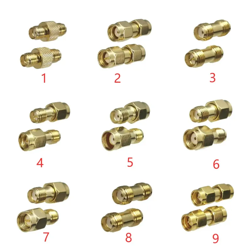 1 stücke Stecker Adapter SMA RP-SMA zu SMA RPSMA Stecker & Buchse Gerade RF Koaxial Konverter Neue Messing