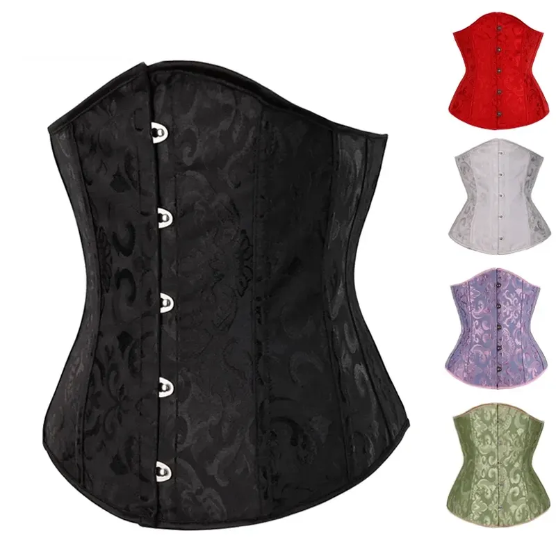 Unterbrustkorsett Floral Push Up Boned Bustier Gothique Korsett für Frauen Front Busk Gorset Korse Sexy Frauen Gothic Korsett