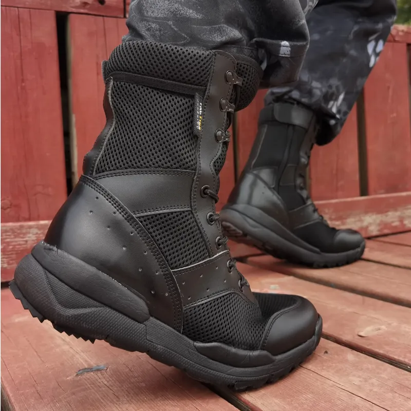 Upgrade Zipper Ultraleicht Kampf Stiefel Männer Frauen Sommer Atmungsaktive Outdoor Klettern Schuhe Militär Wüste Wandern Taktische Stiefel