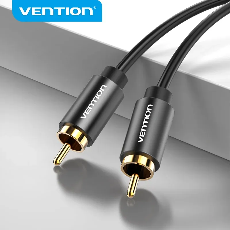Vention RCA auf RCA Audiokabel Stecker auf Stecker Koaxialkabel für TV Box Verstärker Stereo HiFi 5.1 SPDIF Video Aux Kabel 1m 2m
