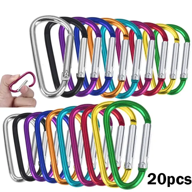 10/20pcs 5 # Karabiner Schlüssel bund Aluminium D-Ring Schnalle mehrere Farben Karabiner Karabiner Haken Clip Schlüssel anhänger Camping Rucksack Schnalle