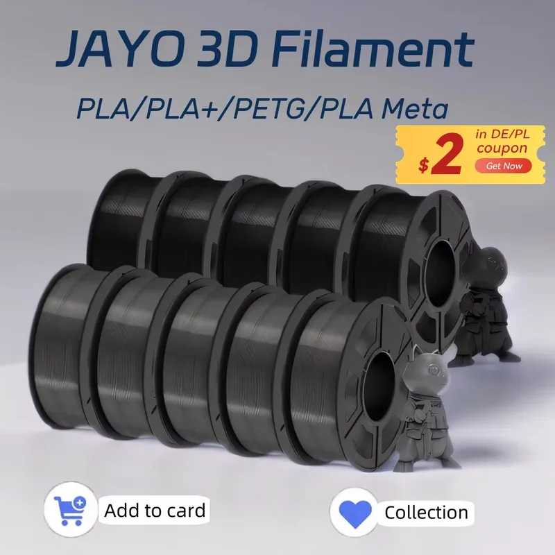 JAYO 3D-Drucker PLA/PLA Meta/PETG/PLA PLUS/PLA Matt Filament 1,75mm 9/10 Rollen 3D-Druckmaterialien für 3D-Drucker & 3D-Stift