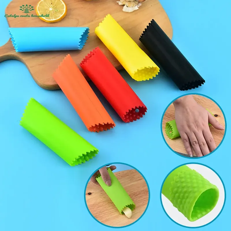Silikon-Knoblauchschäler, einfach, nützlich, für Küche, Obst, Gemüse, Werkzeuge, Rohr, Knoblauch-Stripper, ungiftiges Sicherheits-Gadget