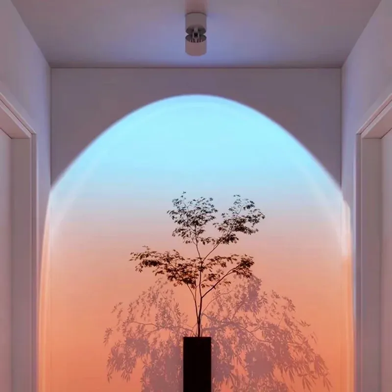 Moderne LED-Sonnenuntergangslampe, verstellbarer Winkel, Deckenleuchten, Aufbaumontage, Waschstrahler, Wohnzimmer, Flur, Wandleuchte, Schlafzimmer