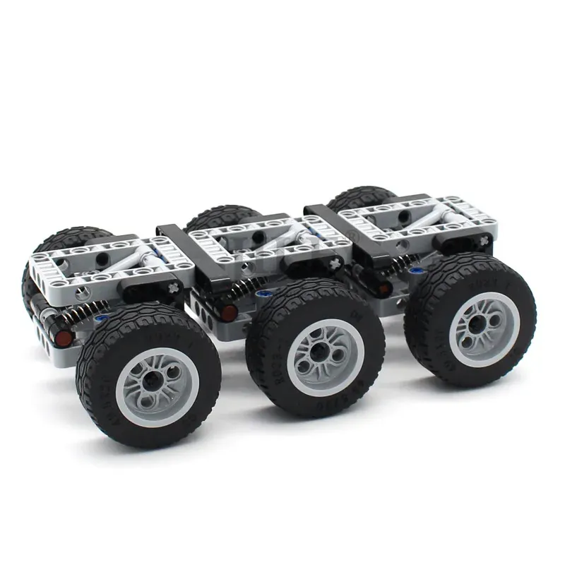 119 Stück MOC High-Tech-Autoräder-Set, Baustein, DIY, technische Pin-Liftarm-Teile, kompatibel mit 3-Achsen-Anhängerspielzeug aus Ziegel