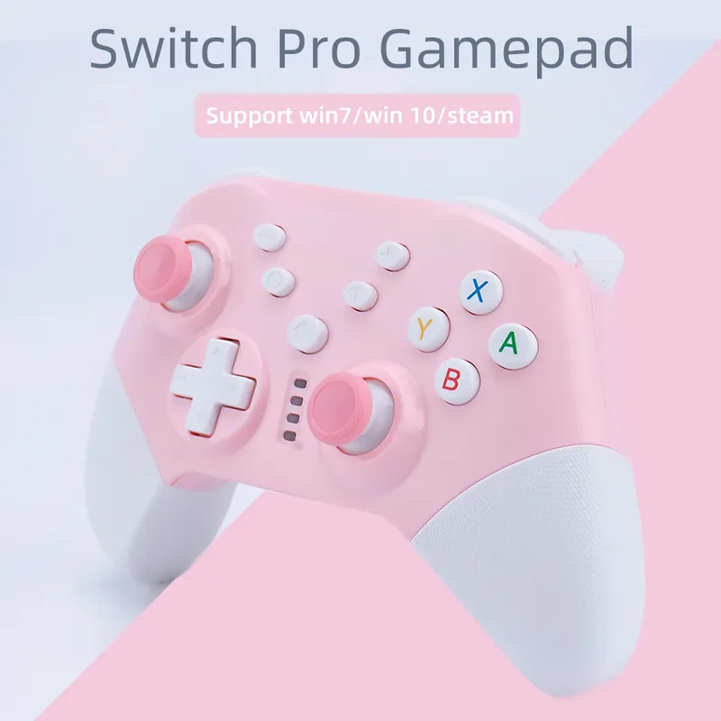 Switch Pro Gamepad unterstützt Switch Console mit Dual Motor Vibration, Pink Game Controller unterstützt PC Win10