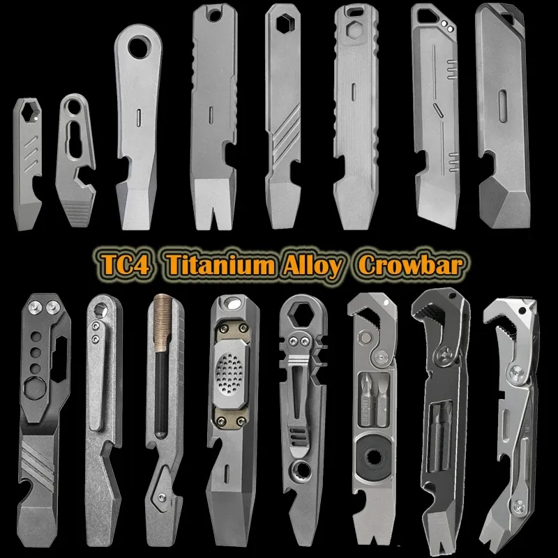 TC4 Titan Legierung Hebeln Bar Flasche Opener Schraubendreher EDC Multifunktionale Werkzeug Schlüssel Hand Outdoor Camping Werkzeuge