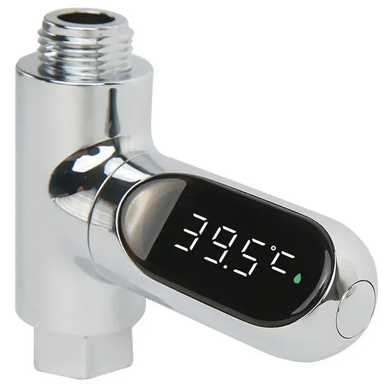 LED-Anzeige für den Haushalt, Wasserduschthermometer 5–85 ℃   Flow Self-powered Wasserthermometer Überwachung Baby Care Energy Smart Meter