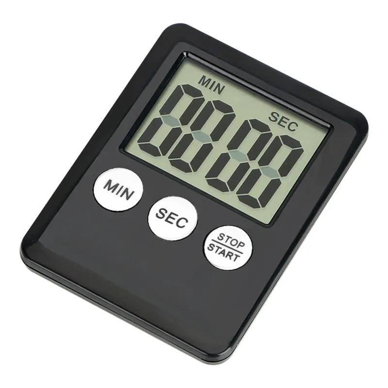 DIYWORK Wecker, quadratisch, großer LCD-Digitalbildschirm mit Magnet, Count-Up, Countdown, dünn, schlicht, modisch, für die Küche, Kochtimer