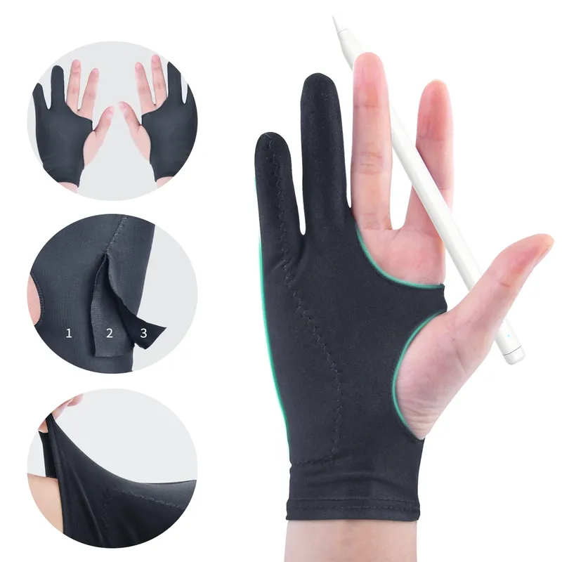 Zwei Finger Anti Fouling Handschuh Für Tablet Telefon Zeichnung Schreiben Handschuhe Für Ipad Pro Air Mini Anti Unfall Kontakt Handschuhe