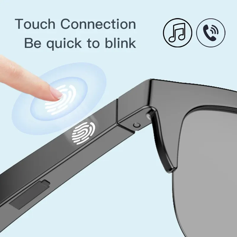 Smart Bluetooth V5.3 Sonnenbrille Brille Anruf Outdoor Sport Kopfhörer HIFI Schwarz Technologie Anti-touch UV Für Männer Und Frauen