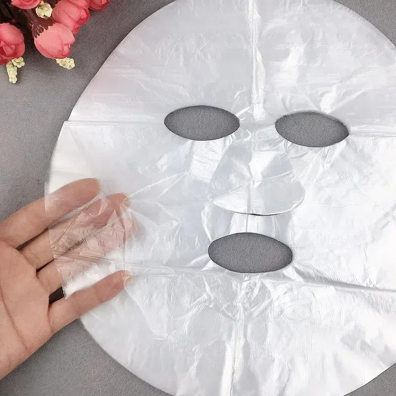 Einweg Gesicht Kunststoff Film Transparent PE Masken Wrap Gesichts Volle Gesicht Reiniger Maske Hals Aufkleber Papier Schönheit Werkzeug Zubehör