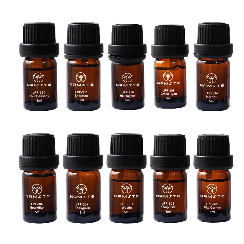 100 % reine ätherische Set-Öle für Aroma-Diffusor-Maschine, Luftbefeuchter, Kerzenherstellung, Düfte, Hotel-Serie, Duftöl, 5 ml x 10