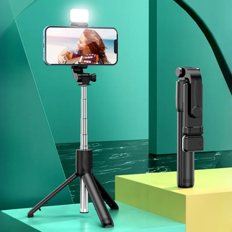 All-in-One erweiterbares tragbares IPhone-Stativ Selfie Stick Selfie Stick mit Fernbedienung mit abnehmbarer BT Wireless Remote kompatibel