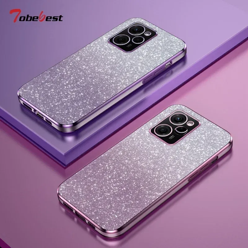 Glänzende Glitzer beschichtung Silikon hülle für Xiaomi Poco X5 Pro 5g Kamera objektiv Soft Back Cover