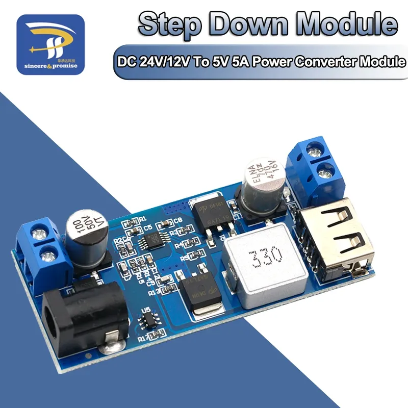 DC-DC 24V/12V Zu 5V 5A Step Down Netzteil Buck Converter Ersetzen LM2596S Einstellbare USB Step-down Lade Modul Für Telefon