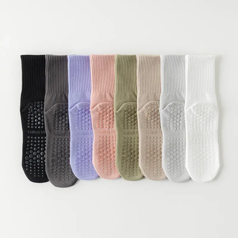 Neue Einfache Feste Farbe Mittlere Waden Yoga Socken Pilates Socken Silikon Non-slip Fitness Socken Indoor Dance Gymnastic Training socken