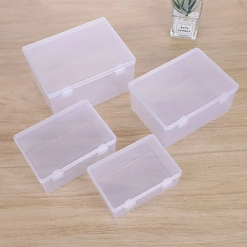 1 Stück verdickte Aufbewahrung sbox Rechteck tragbare Kunststoff hülle transparent kleine mittelgroße Flip-Box