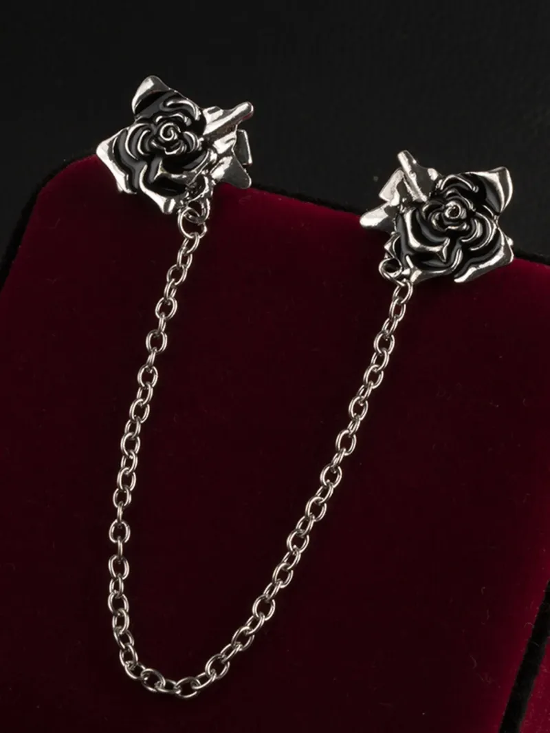 1 Stück minimalistische und modische Drop Oil Rose Herrenkragen-Clip-Hemdkette