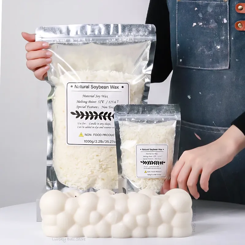 500 g/1 kg reines Sojawachs, Paraffinmaterial, Pre-Soy-Wachskernpigmente, Aromatherapie, reines Paraffinwachs, DIY handgefertigte Kerzen, Kunsthandwerk