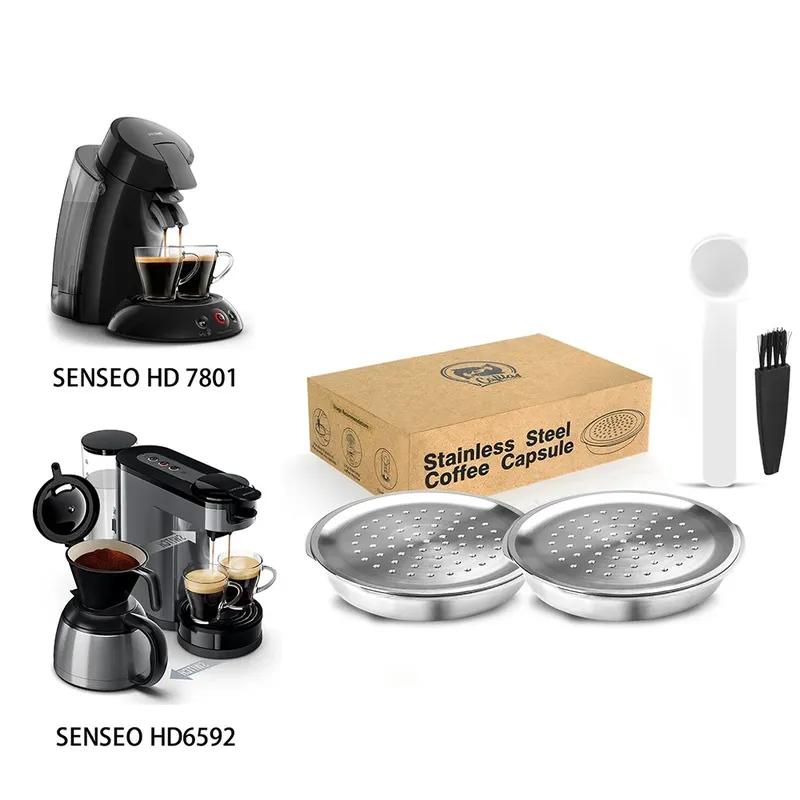 ICafilas für Philips Senseo Maschine Edelstahl Kaffeekapselkappen Wiederverwendbarer Filter Espressomaschine