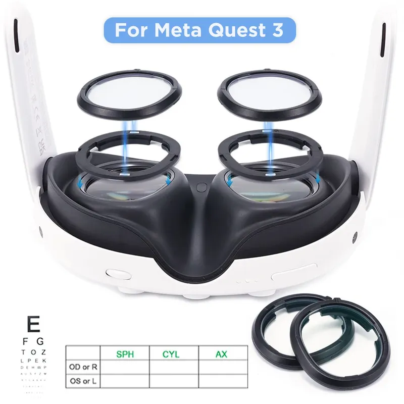 Für Quest 3 Objektiv Myopie Anti-Blau Anti-Glare Gläser Magnetische Brillen Rahmen VR Rezept Linsen Für Meta Quest 3 zubehör