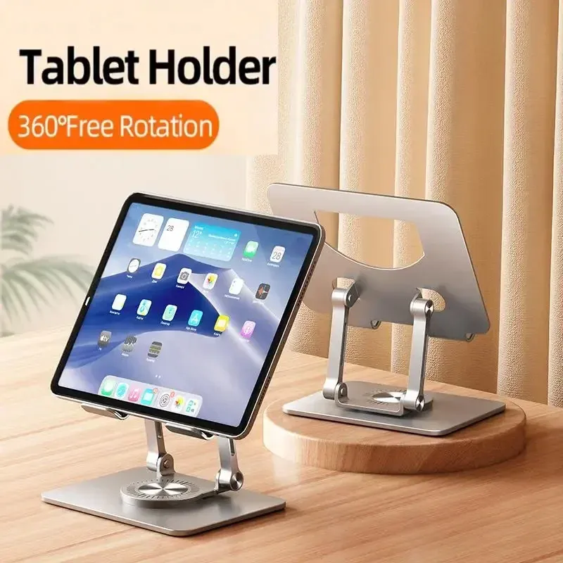 360 °   Drehbarer Tablet-Ständer, verstellbarer, faltbarer Desktop-Ständer, kompatibel mit 4,7–12 Zoll Ipad Pro/Air/Min Laptop Tablet